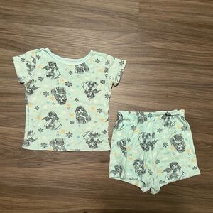 Disney Frozen Elsa Kids Pajama Set - Light Blue with Black Elsa print size 6